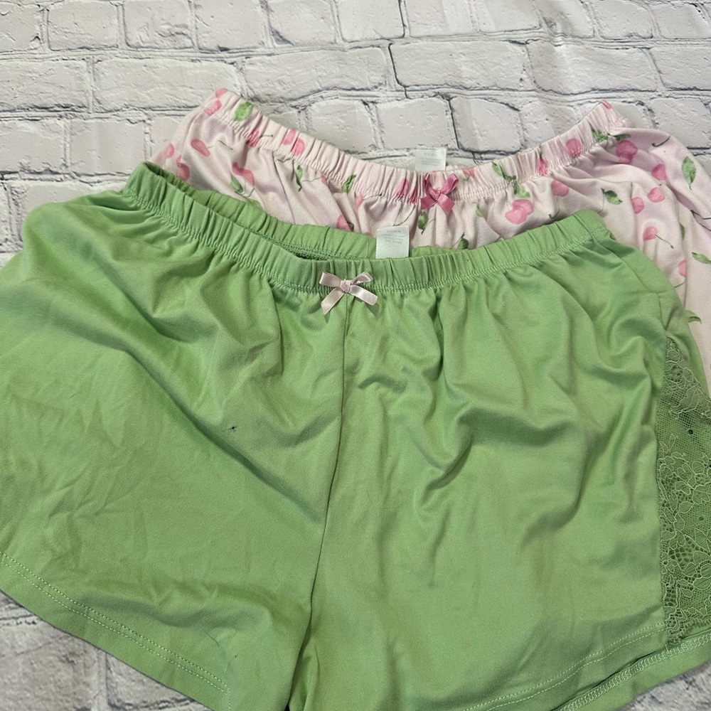 Cherry Print Mix and Match Green Lace Sleepwear Set - Picture 5 of 6